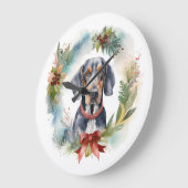 Bluetick Coonhound Kerstkrans Feestelijke Pup Grote Klok (Hoek)