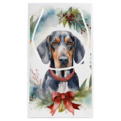 Bluetick Coonhound Kerstkrans Feestelijke Pup Klein Cadeauzakje (Achterkant)