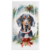 Bluetick Coonhound Kerstkrans Feestelijke Pup Klein Cadeauzakje (Voorkant)