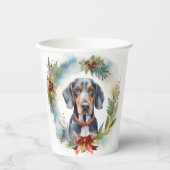 Bluetick Coonhound Kerstkrans Feestelijke Pup Papieren Bekers (Voorkant)