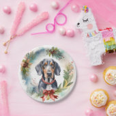 Bluetick Coonhound Kerstkrans Feestelijke Pup Papieren Bordje (Feest)