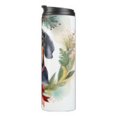 Bluetick Coonhound Kerstkrans Feestelijke Pup Thermosbeker (Geroteerd rechts)