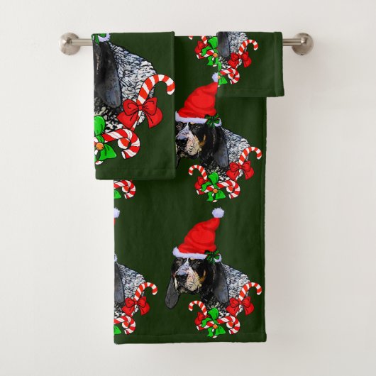Bluetick Coonhound Kerstmis Bad Handdoek (Insitu)