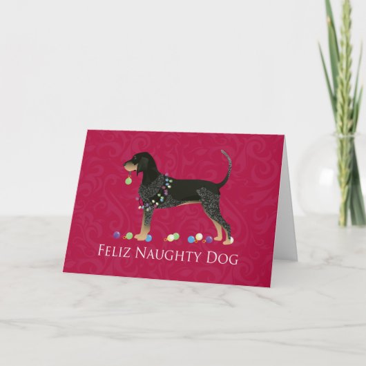 Bluetick Coonhound Kerstmis Feestdagen Kaart (Voorkant)