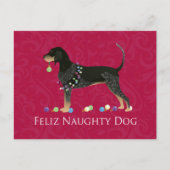 Bluetick Coonhound Kerstmis Feestdagenkaart (Voorkant)