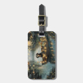 Bluetick Coonhound Kerstmis feestelijke reis Bagagelabel (Voorkant verticaal)