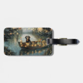 Bluetick Coonhound Kerstmis feestelijke reis Bagagelabel (Achterkant horizontaal)