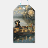 Bluetick Coonhound Kerstmis feestelijke reis Cadeaulabel (Voorkant)