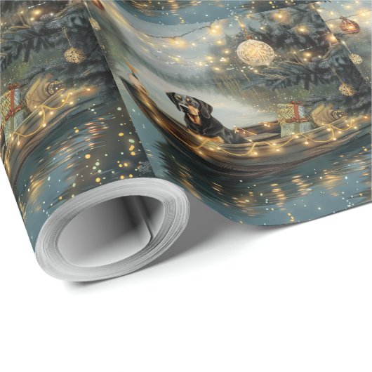 Bluetick Coonhound Kerstmis feestelijke reis Cadeaupapier (Rol Hoek)