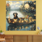 Bluetick Coonhound Kerstmis feestelijke reis Canvas Afdruk (Insitu (Woonkamer))
