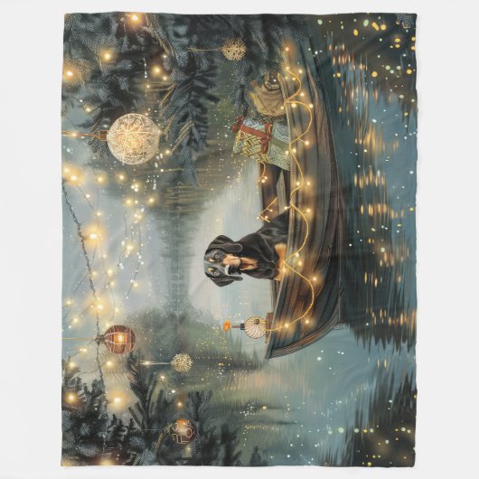 Bluetick Coonhound Kerstmis feestelijke reis Fleece Deken (Voorkant)