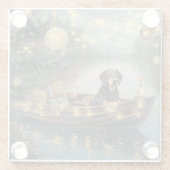 Bluetick Coonhound Kerstmis feestelijke reis Glazen Onderzetter (Achterkant)