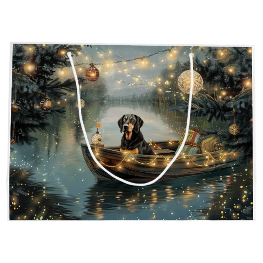 Bluetick Coonhound Kerstmis feestelijke reis Groot Cadeauzakje (Achterkant)