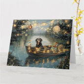 Bluetick Coonhound Kerstmis feestelijke reis Kaart (Gele Bloem)