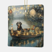 Bluetick Coonhound Kerstmis feestelijke reis Keramisch Ornament (Links)