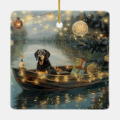 Bluetick Coonhound Kerstmis feestelijke reis Keramisch Ornament (Achterkant)