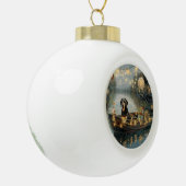Bluetick Coonhound Kerstmis feestelijke reis Keramische Bal Ornament (Links)