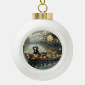Bluetick Coonhound Kerstmis feestelijke reis Keramische Bal Ornament (Voorkant)