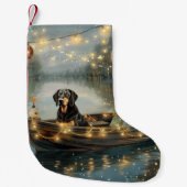 Bluetick Coonhound Kerstmis feestelijke reis Kleine Kerstsok (Voorkant)