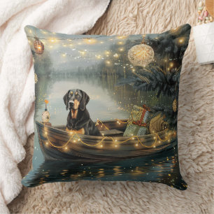 Bluetick Coonhound Kerstmis feestelijke reis Kussen