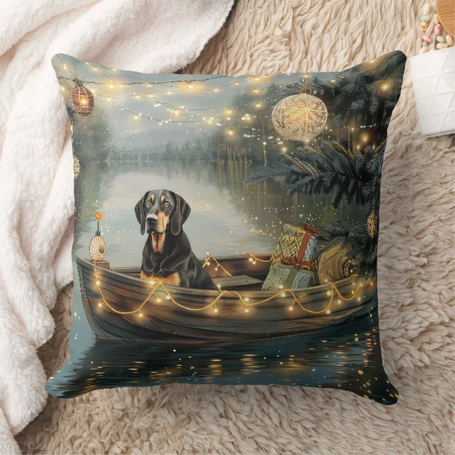 Bluetick Coonhound Kerstmis feestelijke reis Kussen (Deken)