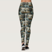 Bluetick Coonhound Kerstmis feestelijke reis Leggings (Achterkant)