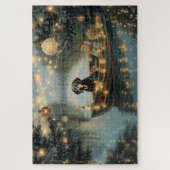 Bluetick Coonhound Kerstmis feestelijke reis Legpuzzel (Verticaal)