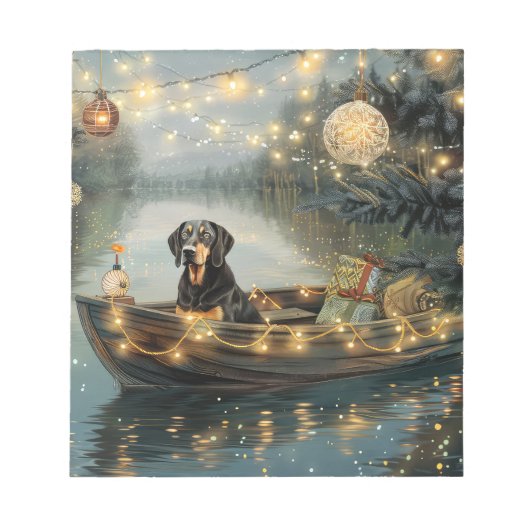 Bluetick Coonhound Kerstmis feestelijke reis Notitieblok (Voorkant)