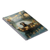 Bluetick Coonhound Kerstmis feestelijke reis Notitieboek (Rechterzijde)