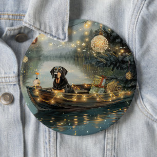 Bluetick Coonhound Kerstmis feestelijke reis Ronde Button 6,0 Cm