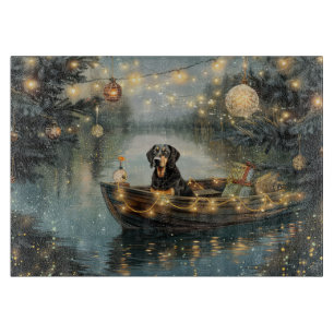 Bluetick Coonhound Kerstmis feestelijke reis Snijplank