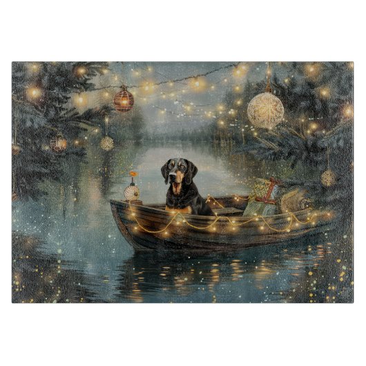 Bluetick Coonhound Kerstmis feestelijke reis Snijplank (Voorkant)
