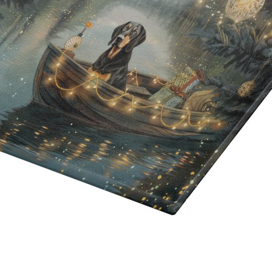 Bluetick Coonhound Kerstmis feestelijke reis Snijplank (Hoek)