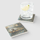 Bluetick Coonhound Kerstmis feestelijke reis Stenen Onderzetter (Zijkant)