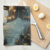 Bluetick Coonhound Kerstmis feestelijke reis Theedoek (Quarter Fold)