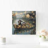 Bluetick Coonhound Kerstmis feestelijke reis Vierkante Klok (Huis)