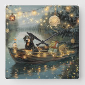 Bluetick Coonhound Kerstmis feestelijke reis Vierkante Klok (Voorkant)