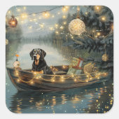 Bluetick Coonhound Kerstmis feestelijke reis Vierkante Sticker (Voorkant)