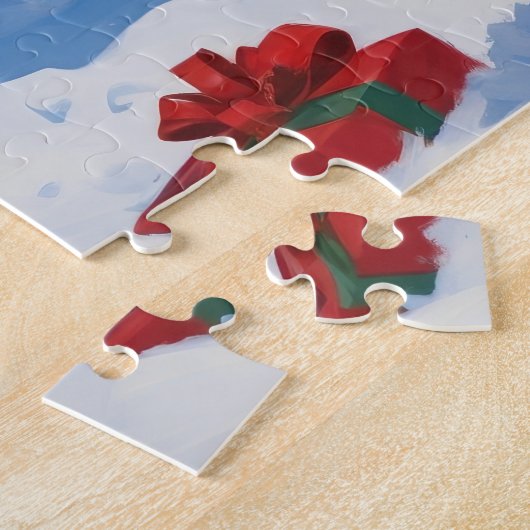 Bluetick Coonhound Kerstmis feestelijke sneeuw sce Legpuzzel (Zijkant)