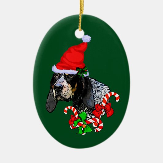 Bluetick Coonhound Kerstmis Keramisch Ornament (Voorkant)