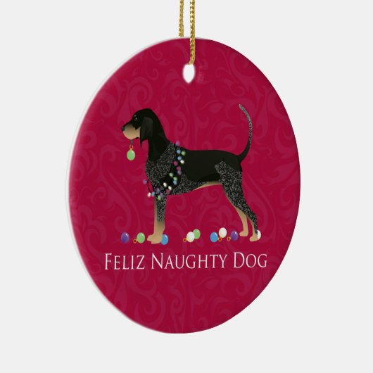 Bluetick Coonhound Kerstmis Keramisch Ornament (Rechts)
