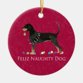 Bluetick Coonhound Kerstmis Keramisch Ornament (Voorkant)