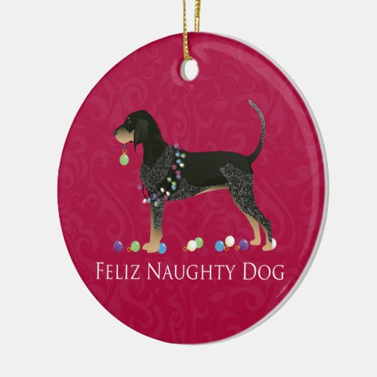 Bluetick Coonhound Kerstmis Keramisch Ornament (Links)