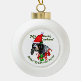Bluetick Coonhound Kerstmis Keramische Bal Ornament