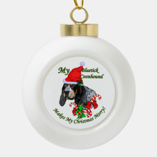 Bluetick Coonhound Kerstmis Keramische Bal Ornament