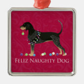 Bluetick Coonhound Kerstmis Metalen Ornament (Voorkant)