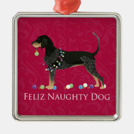 Bluetick Coonhound Kerstmis Metalen Ornament