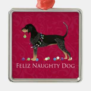 Bluetick Coonhound Kerstmis Metalen Ornament