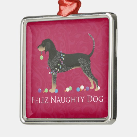 Bluetick Coonhound Kerstmis Metalen Ornament (Links)