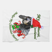 Bluetick Coonhound Kerstmis Theedoek (Horizontaal)